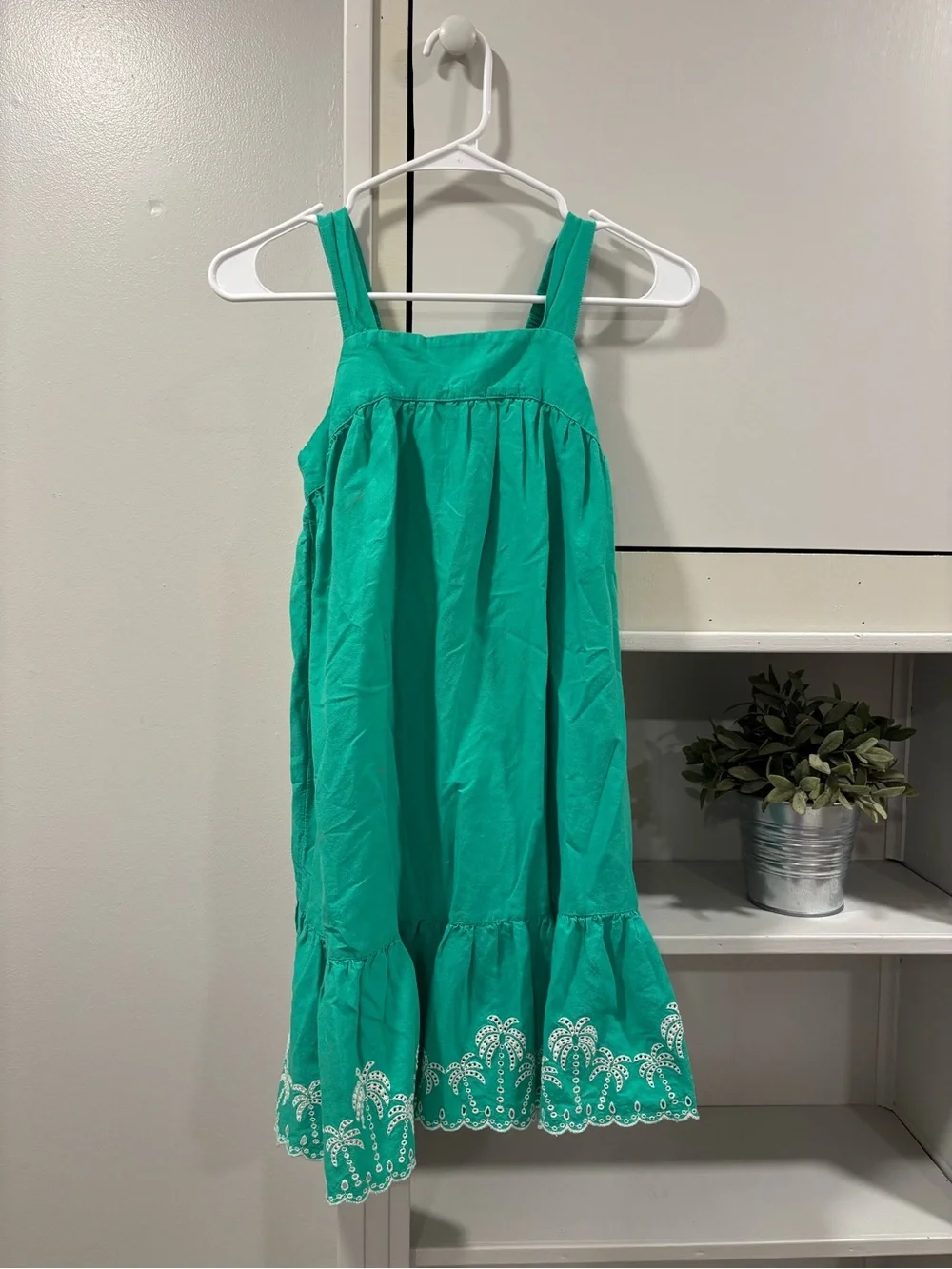 Old Navy Teal Green Embroidered Sundress for Girls